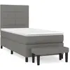 vidaXL Sommier à lattes de lit avec matelas Gris foncé 140x190cm Tissu