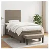 vidaXL Lit à sommier tapissier avec matelas Taupe 90x200 cm Tissu