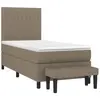 vidaXL Lit à sommier tapissier avec matelas Taupe 90x200 cm Tissu