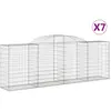 vidaXL Paniers à gabions arqués 7 pcs 300x50x100/120 cm fer galvanisé