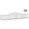 vidaXL Paniers à gabions arqués 4 pcs 300x50x40/60 cm fer galvanisé