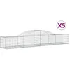 vidaXL Paniers à gabions arqués 5 pcs 300x50x40/60 cm fer galvanisé