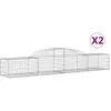 vidaXL Paniers à gabions arqués 2 pcs 300x50x40/60 cm fer galvanisé