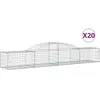 vidaXL Paniers à gabions arqués 20 pcs 300x50x40/60 cm fer galvanisé