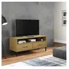 vidaXL Meuble TV avec pieds en métal Marron Bois de pin massif OSLO