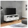 vidaXL Meuble TV avec pieds en métal Blanc Bois de pin massif OSLO