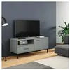 vidaXL Meuble TV avec pieds en métal Gris Bois de pin massif OSLO