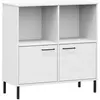 vidaXL Bibliothèque avec pieds en métal Blanc 90x35x90,5 cm Bois OSLO