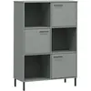 vidaXL Bibliothèque avec pieds en métal Gris 90x35x128,5 cm Bois OSLO