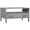 vidaXL Table basse avec pieds en métal Gris 85x50x45 cm Bois OSLO