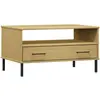 vidaXL Table basse avec pieds en métal Marron 85x50x45 cm Bois OSLO