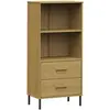 vidaXL Bibliothèque à 2 tiroirs Marron 60x35x128,5 cm Bois massif OSLO