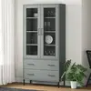 vidaXL Bibliothèque avec pieds en métal Gris 85x35x172,5 cm Bois OSLO