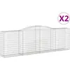 vidaXL Paniers à gabions arqués 2 pcs 400x50x120/140 cm Fer galvanisé