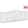 vidaXL Paniers à gabions arqués 4 pcs 400x50x120/140 cm Fer galvanisé