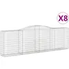 vidaXL Paniers à gabions arqués 8 pcs 400x50x120/140 cm Fer galvanisé