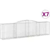 vidaXL Paniers à gabions arqués 7 pcs 400x50x100/120 cm Fer galvanisé