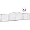 vidaXL Paniers à gabions arqués 3 pcs 400x50x80/100 cm Fer galvanisé