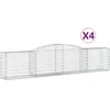 vidaXL Paniers à gabions arqués 4 pcs 400x50x80/100 cm Fer galvanisé