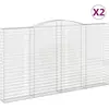 vidaXL Paniers à gabions arqués 2 pcs 400x30x220/240 cm Fer galvanisé