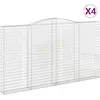 vidaXL Paniers à gabions arqués 4 pcs 400x30x220/240 cm Fer galvanisé