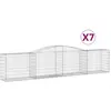 vidaXL Paniers à gabions arqués 7 pcs 400x50x80/100 cm Fer galvanisé