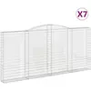 vidaXL Paniers à gabions arqués 7 pcs 400x30x180/200 cm Fer galvanisé
