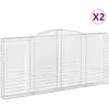 vidaXL Paniers à gabions arqués 2 pcs 400x30x180/200 cm Fer galvanisé