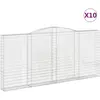 vidaXL Paniers à gabions arqués 10 pcs 400x30x180/200 cm Fer galvanisé