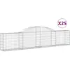 vidaXL Paniers à gabions arqués 25 pcs 300x30x60/80 cm fer galvanisé