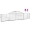 vidaXL Paniers à gabions arqués 2 pcs 300x30x60/80 cm Fer galvanisé