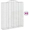 vidaXL Paniers à gabions arqués 8 pcs 200x50x220/240 cm Fer galvanisé