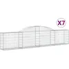 vidaXL Paniers à gabions arqués 7 pcs 300x30x60/80 cm Fer galvanisé