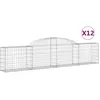 vidaXL Paniers à gabions arqués 12 pcs 300x30x60/80 cm Fer galvanisé
