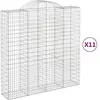 vidaXL Paniers à gabions arqués 11 pcs 200x50x200/220 cm Fer galvanisé