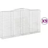 vidaXL Paniers à gabions arqués 9 pcs 400x50x220/240 cm Fer galvanisé