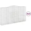 vidaXL Paniers à gabions arqués 15 pcs 400x50x220/240 cm Fer galvanisé
