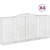 vidaXL Paniers à gabions arqués 4 pcs 400x50x180/200 cm Fer galvanisé