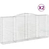 vidaXL Paniers à gabions arqués 2 pcs 400x50x180/200 cm Fer galvanisé