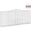 vidaXL Paniers à gabions arqués 20 pcs 400x50x160/180 cm fer galvanisé