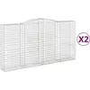 vidaXL Paniers à gabions arqués 2 pcs 400x50x200/220 cm Fer galvanisé