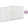 vidaXL Paniers à gabions arqués 5 pcs 400x50x200/220 cm Fer galvanisé