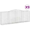 vidaXL Paniers à gabions arqués 9 pcs 400x50x140/160 cm Fer galvanisé