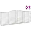 vidaXL Paniers à gabions arqués 7 pcs 400x50x140/160 cm Fer galvanisé