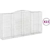 vidaXL Paniers à gabions arqués 15 pcs 400x50x200/220 cm Fer galvanisé
