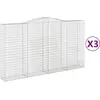 vidaXL Paniers à gabions arqués 3 pcs 400x50x220/240 cm Fer galvanisé
