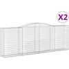 vidaXL Paniers à gabions arqués 2 pcs 400x50x140/160 cm Fer galvanisé