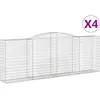 vidaXL Paniers à gabions arqués 4 pcs 400x50x140/160 cm Fer galvanisé