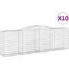 vidaXL Paniers à gabions arqués 10 pcs 400x50x120/140 cm Fer galvanisé