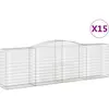vidaXL Paniers à gabions arqués 15 pcs 400x50x120/140 cm Fer galvanisé